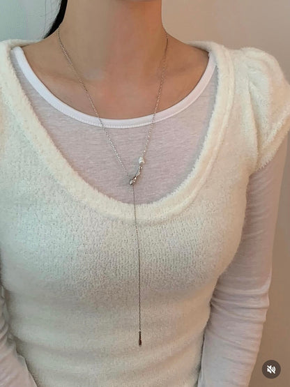 pearl Ychain long necklace