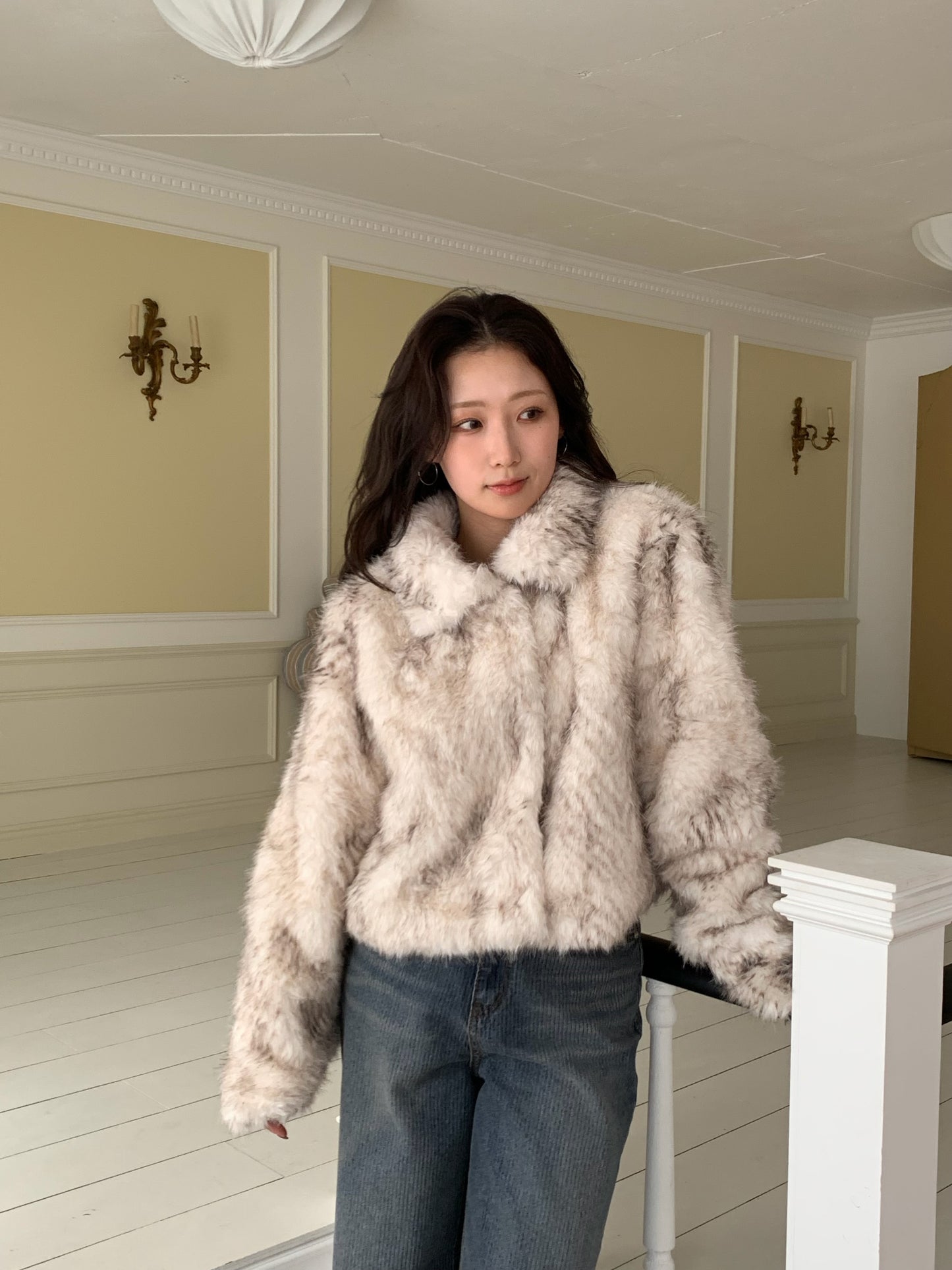 【予約】ombre fake fur jacket