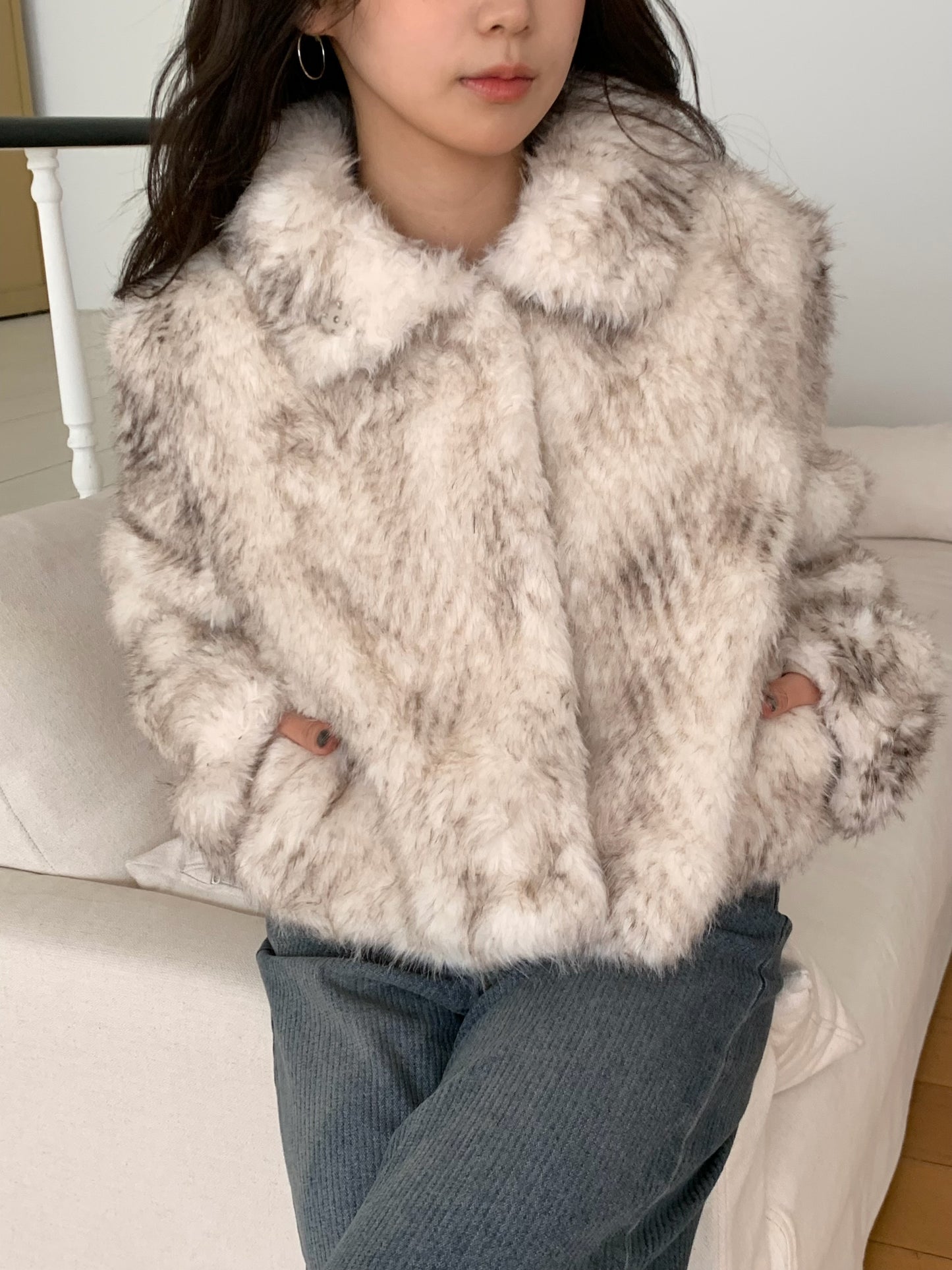 【予約】ombre fake fur jacket