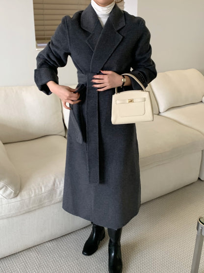 【即納】◆送料無料◆[wool 90％] HAND MADE - luxury long coat / charcoal gray