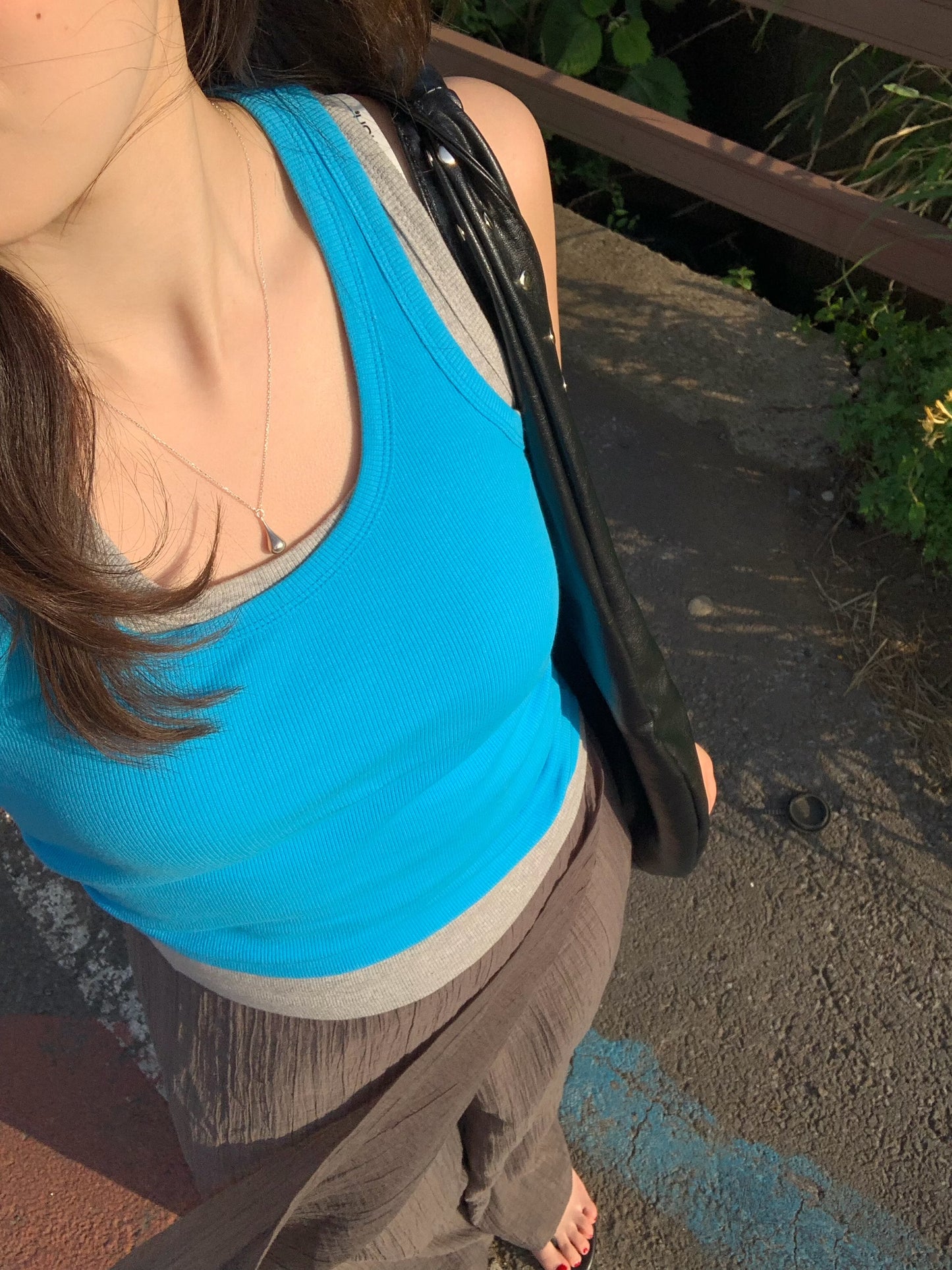 sleeve less round neck top / 6color