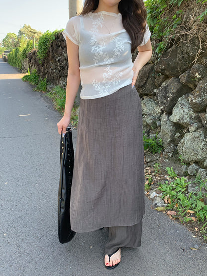 wrap wide pants / 3color