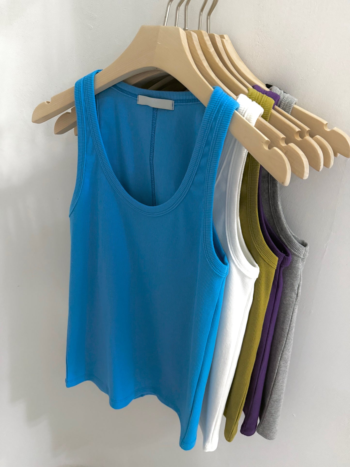 sleeve less round neck top / 6color