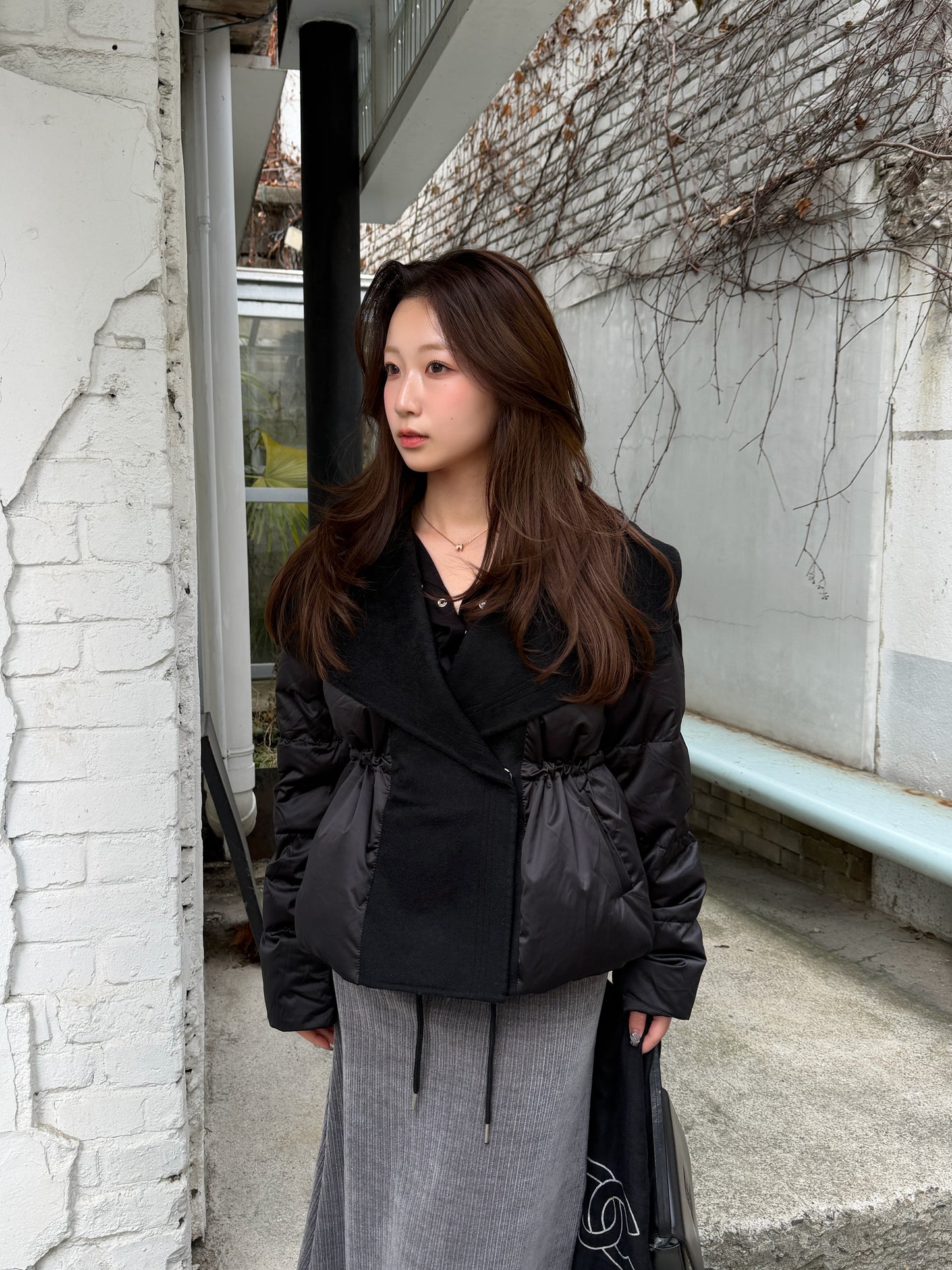 【予約】shawl collar light down / black