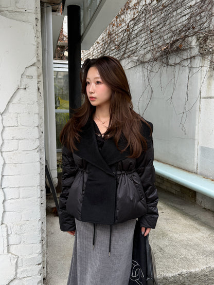 【予約】shawl collar light down / black