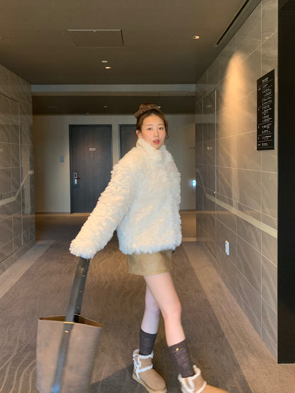 【予約】cotton candy fur jacket / milk white