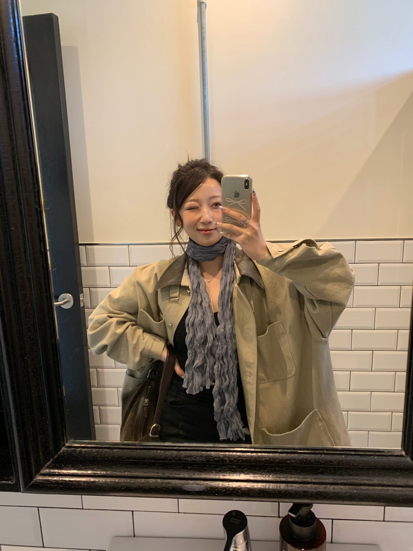 chiffon scarf / 2color