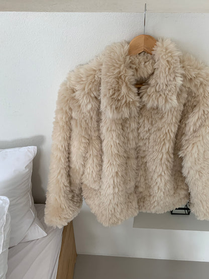 【予約】cotton candy fur jacket / camel