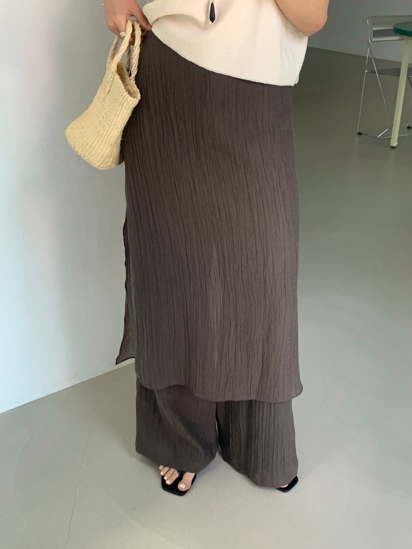 wrap wide pants / 3color