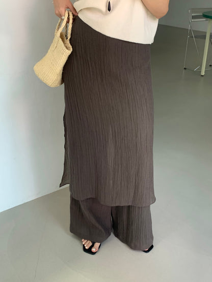 wrap wide pants / 3color
