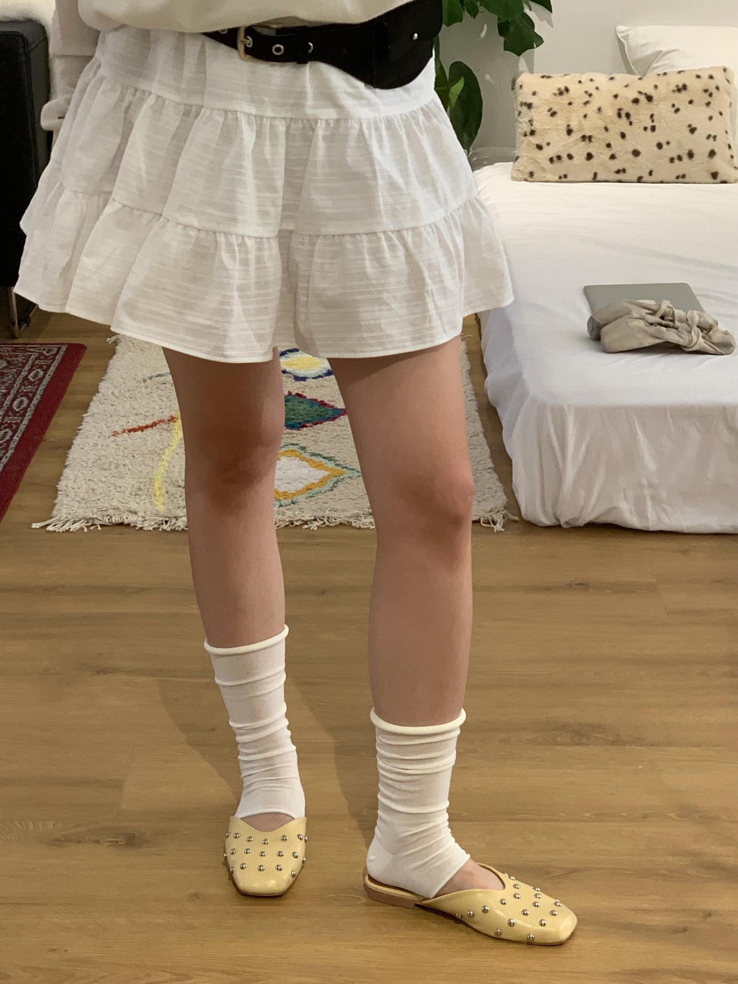 square pointed slipper / 2color