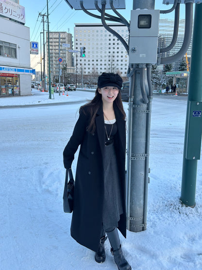 【即納】double bottun over chester coat / black