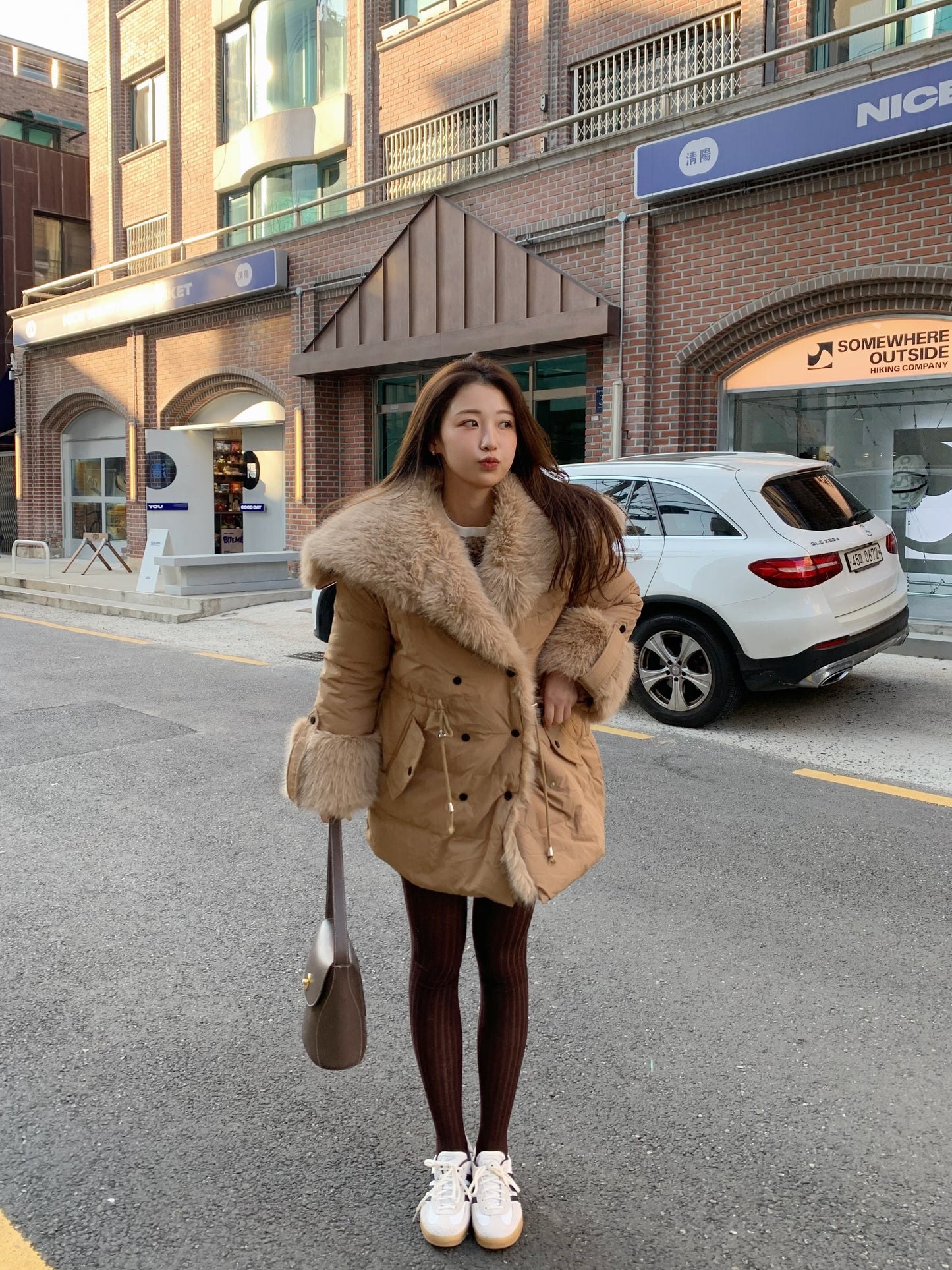 【即納】◆送料無料◆ double button middle fur down