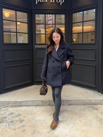 【予約】◆送料無料◆middle feminine Pcoat  / navy