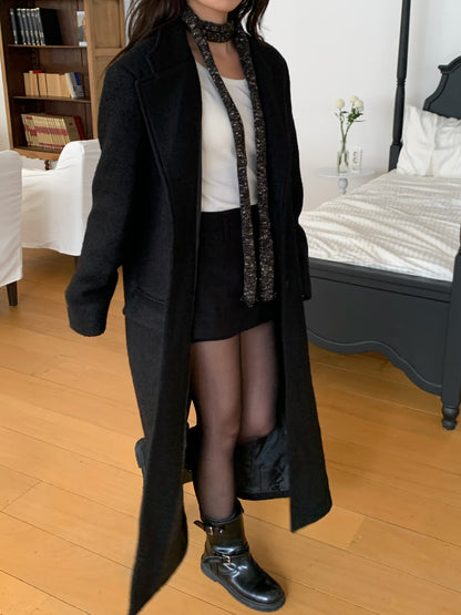 【予約】◆送料無料◆teddy long coat  / black