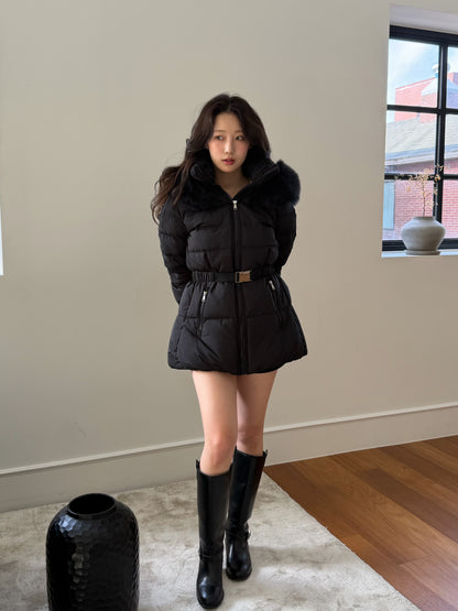 【予約】◆送料無料◆side pocket short down jacket / black