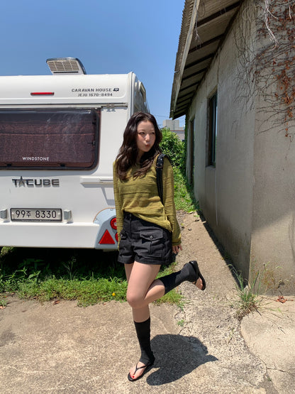 double pocket short pants