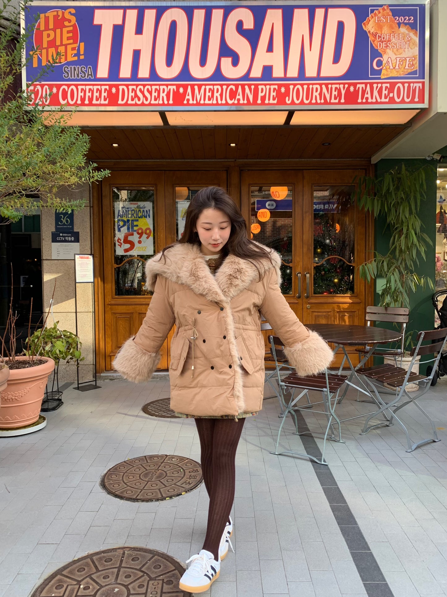 【即納】◆送料無料◆ double button middle fur down