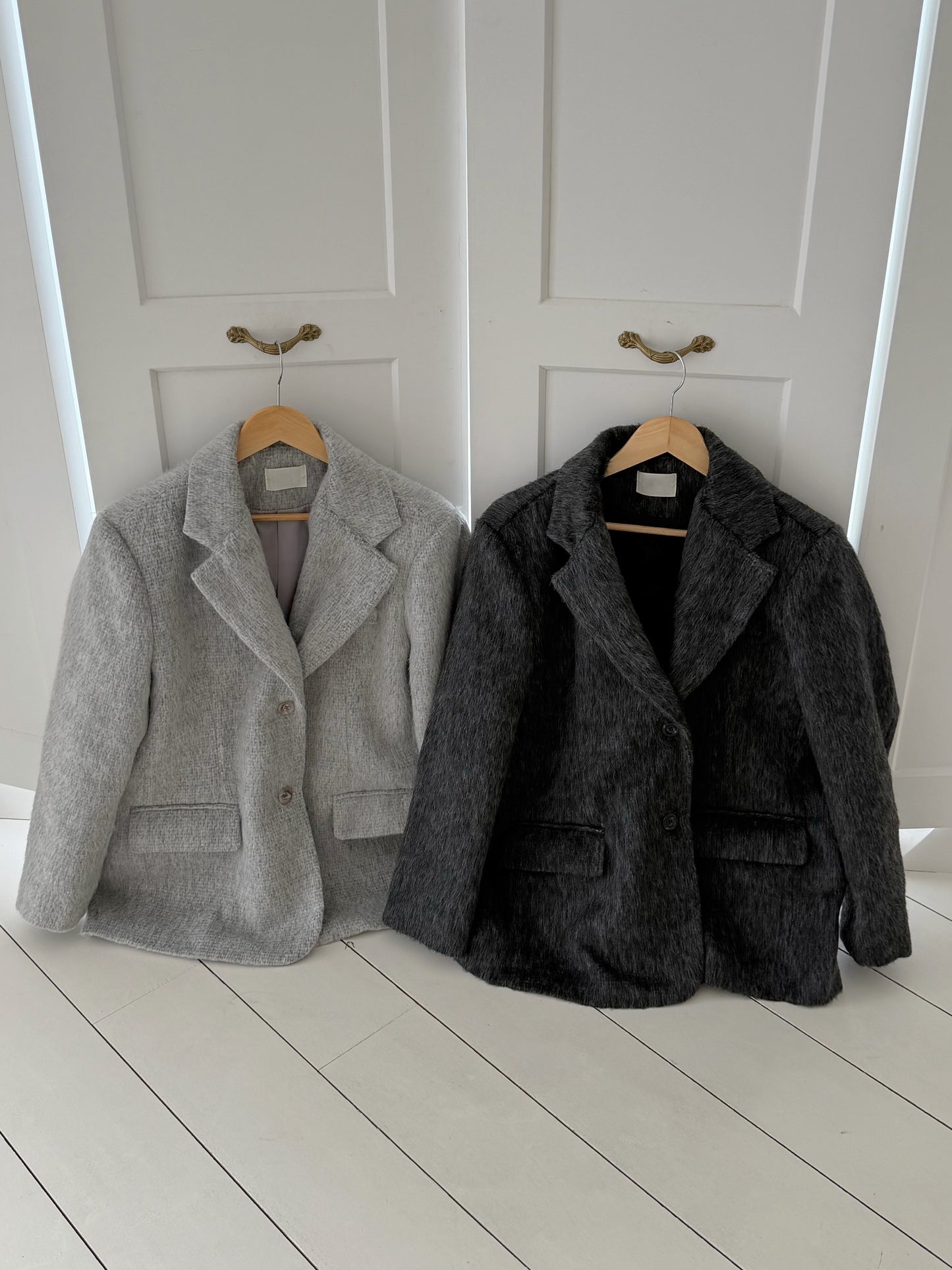 【予約】shaggy overfit jacket coat / ash black