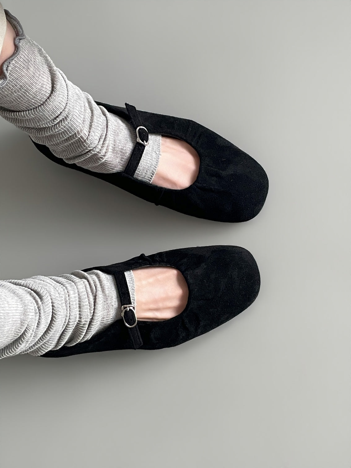 strap gather flat shoes / 2color
