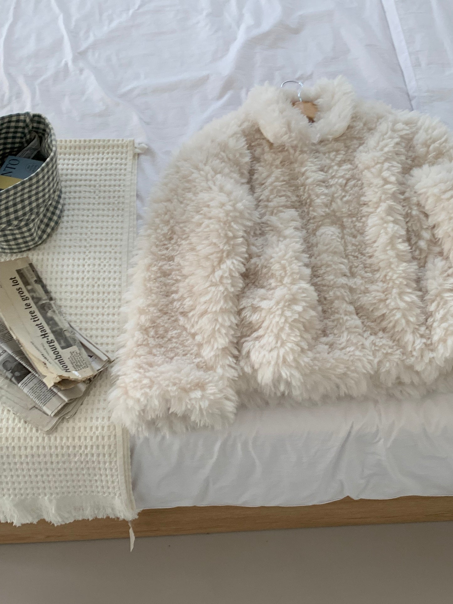 【予約】cotton candy fur jacket / milk white