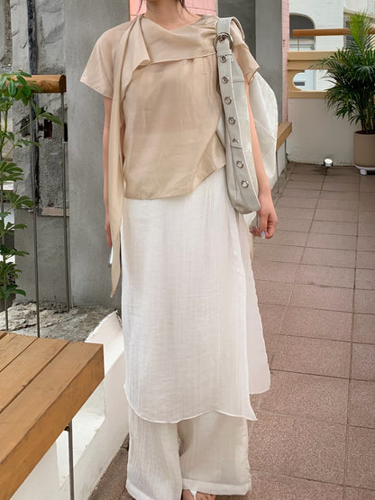 wrap wide pants / 3color