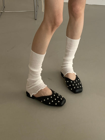 square pointed slipper / 2color