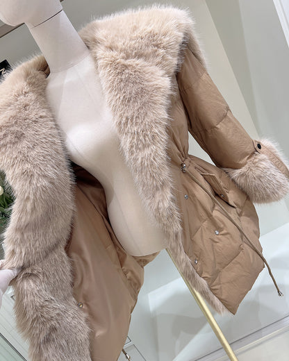 【即納】◆送料無料◆ double button middle fur down