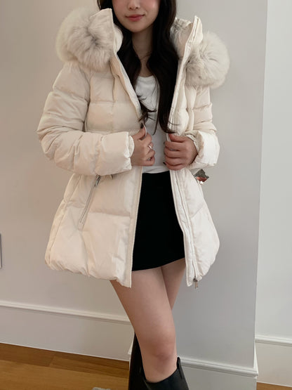 【予約】◆送料無料◆side pocket short down jacket / ivory
