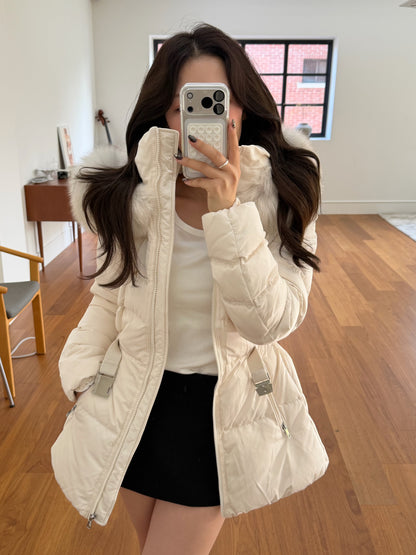 【予約】◆送料無料◆side pocket short down jacket / ivory