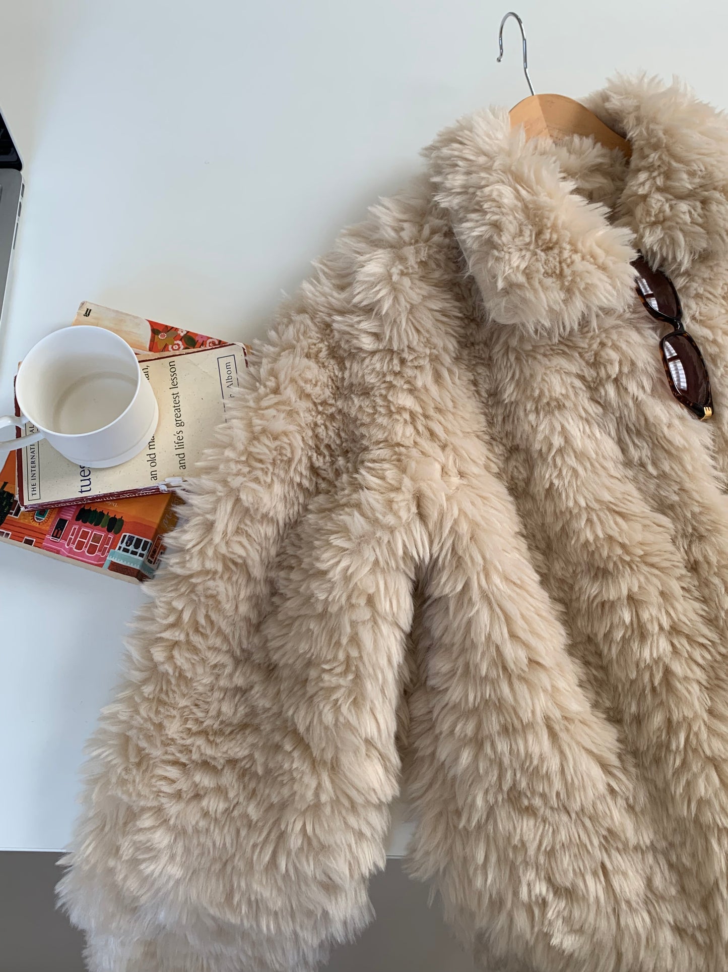 【予約】cotton candy fur jacket / camel