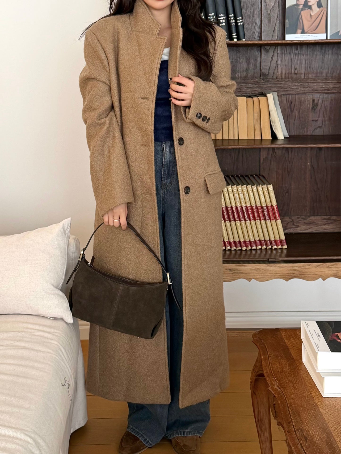【予約】◆送料無料◆teddy long coat  / camel