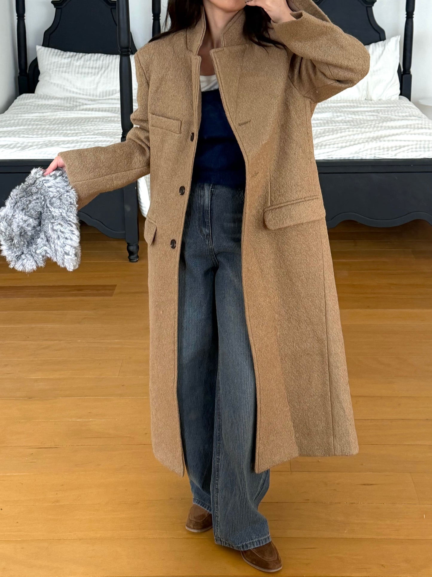 【予約】◆送料無料◆teddy long coat  / camel