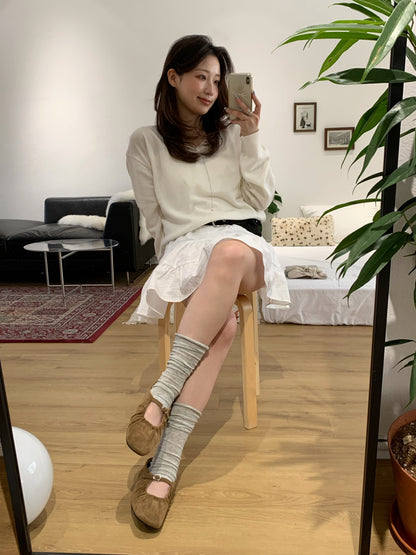 strap gather flat shoes / 2color