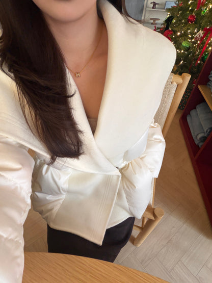 【予約】shawl collar light down / ivory