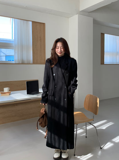 【即納】double bottun over chester coat / black