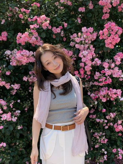 sleeve less round neck top / 6color
