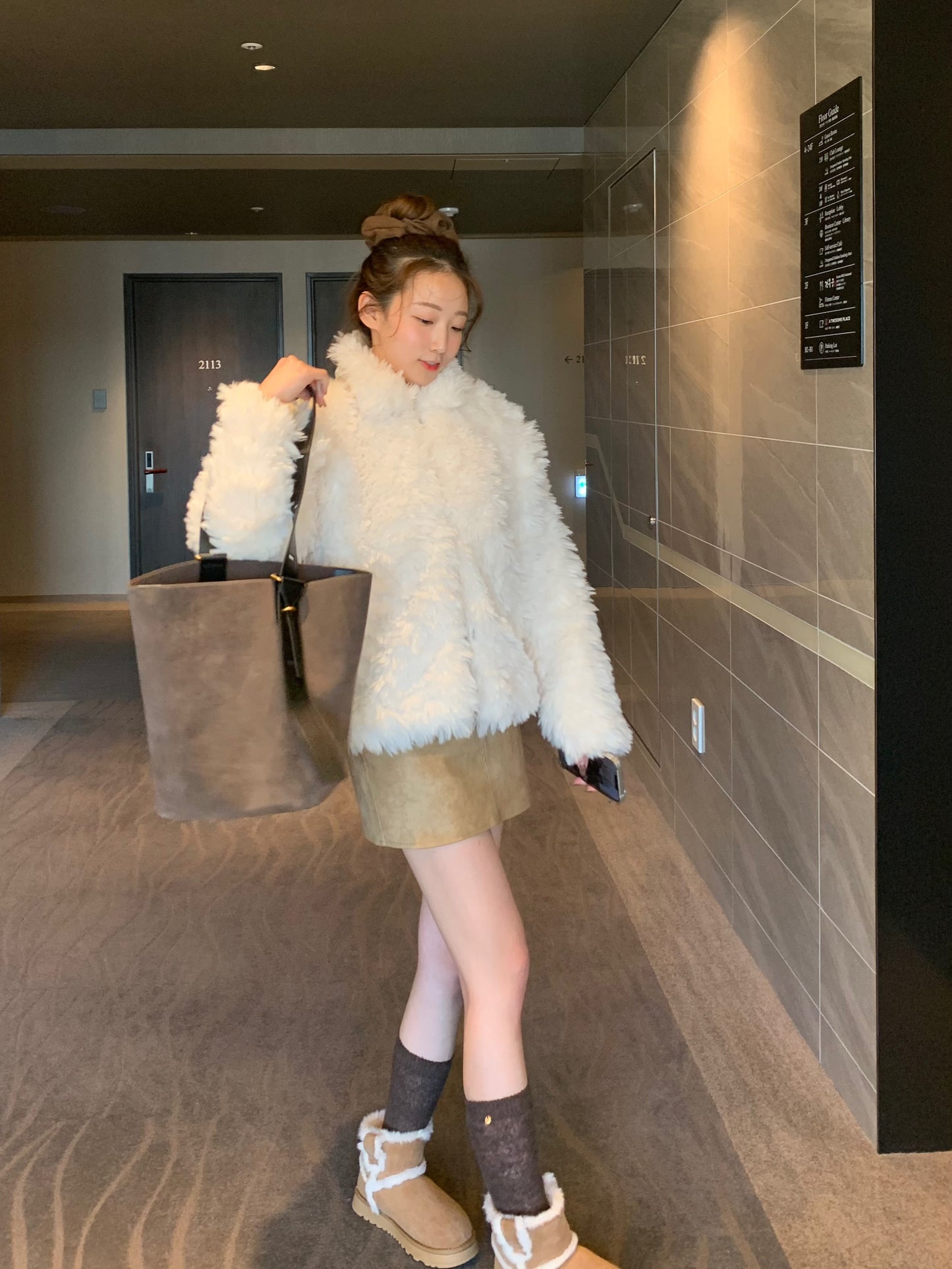 【予約】cotton candy fur jacket / milk white