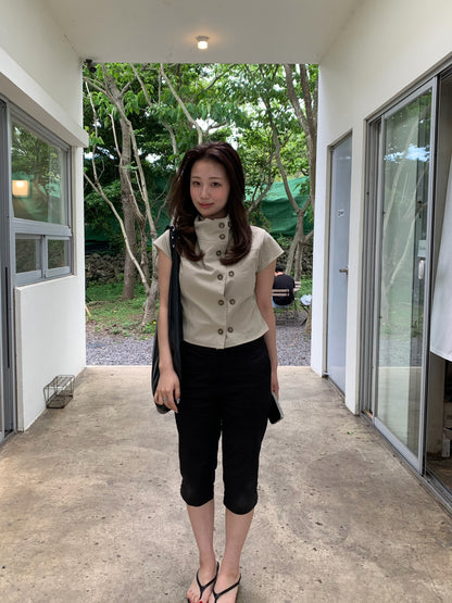 half capri pants / 2color