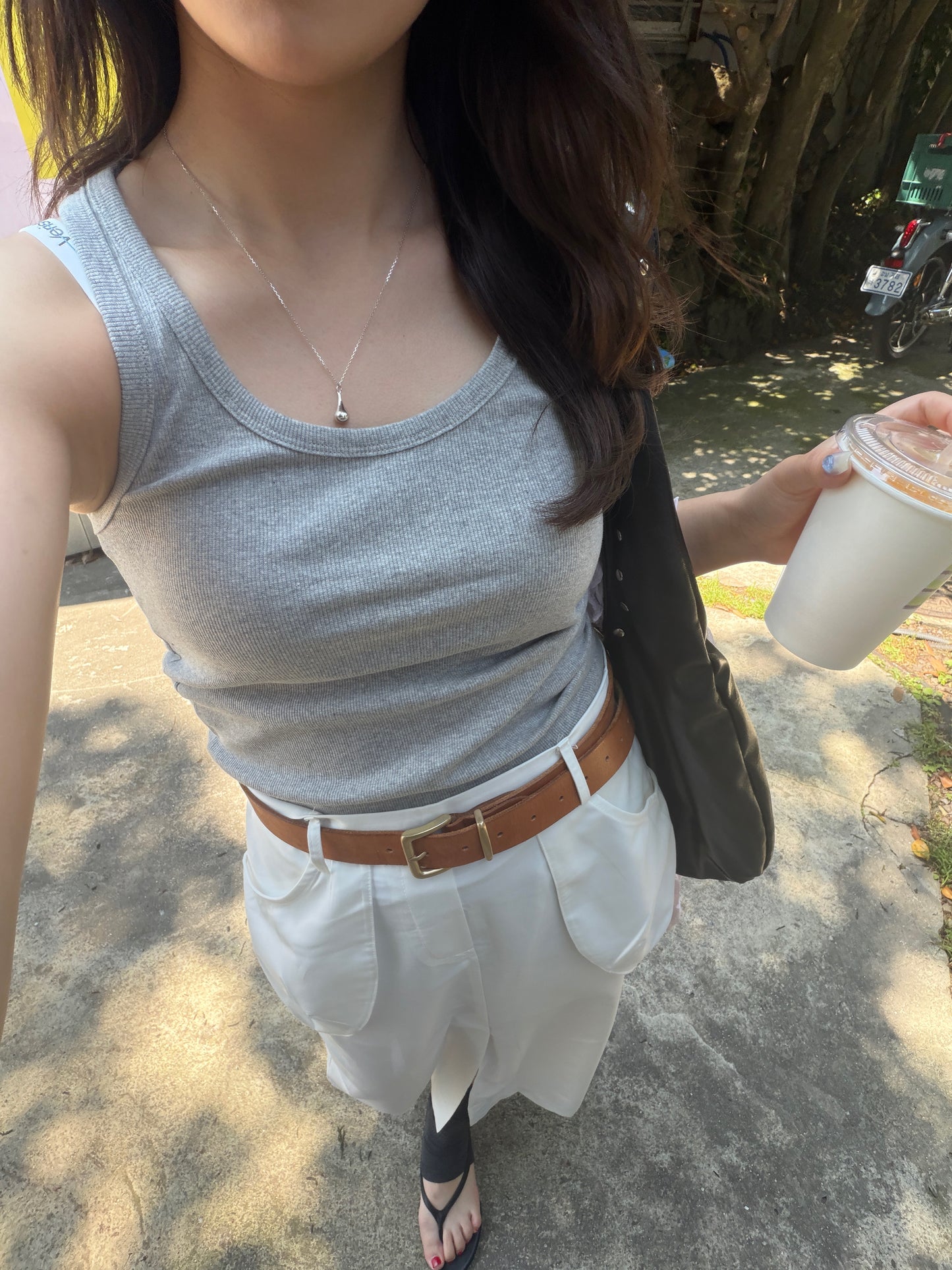 sleeve less round neck top / 6color