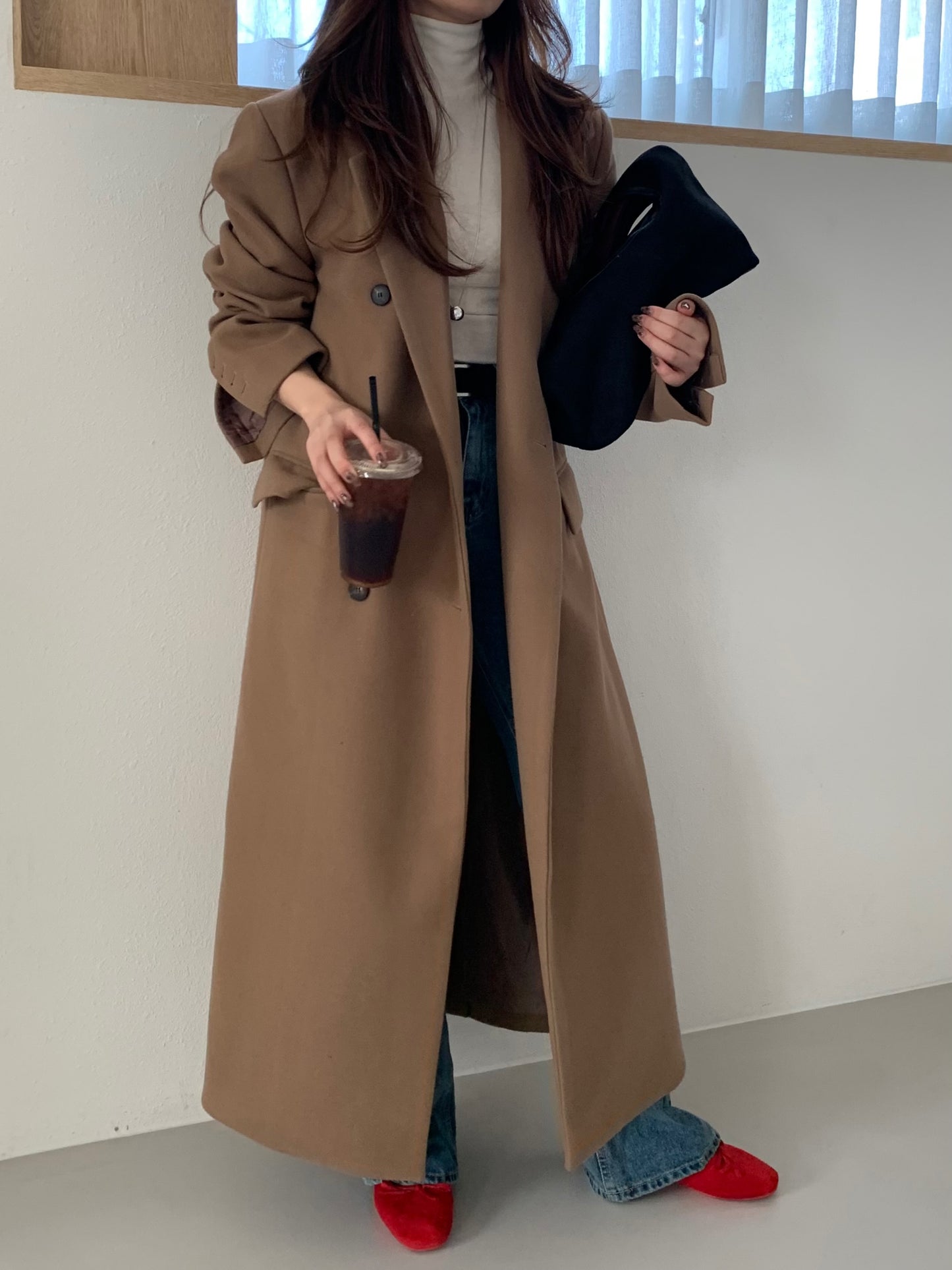 【即納】double bottun over chester coat / brown