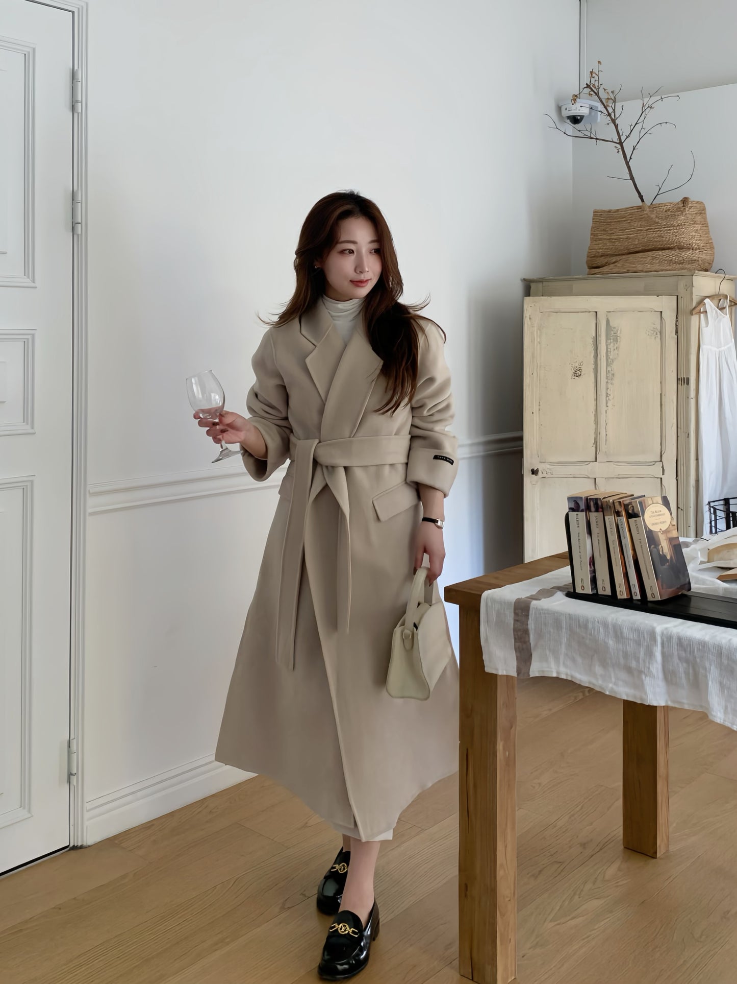 【即納】◆送料無料◆[wool 90％] HAND MADE - luxury long coat / light beige