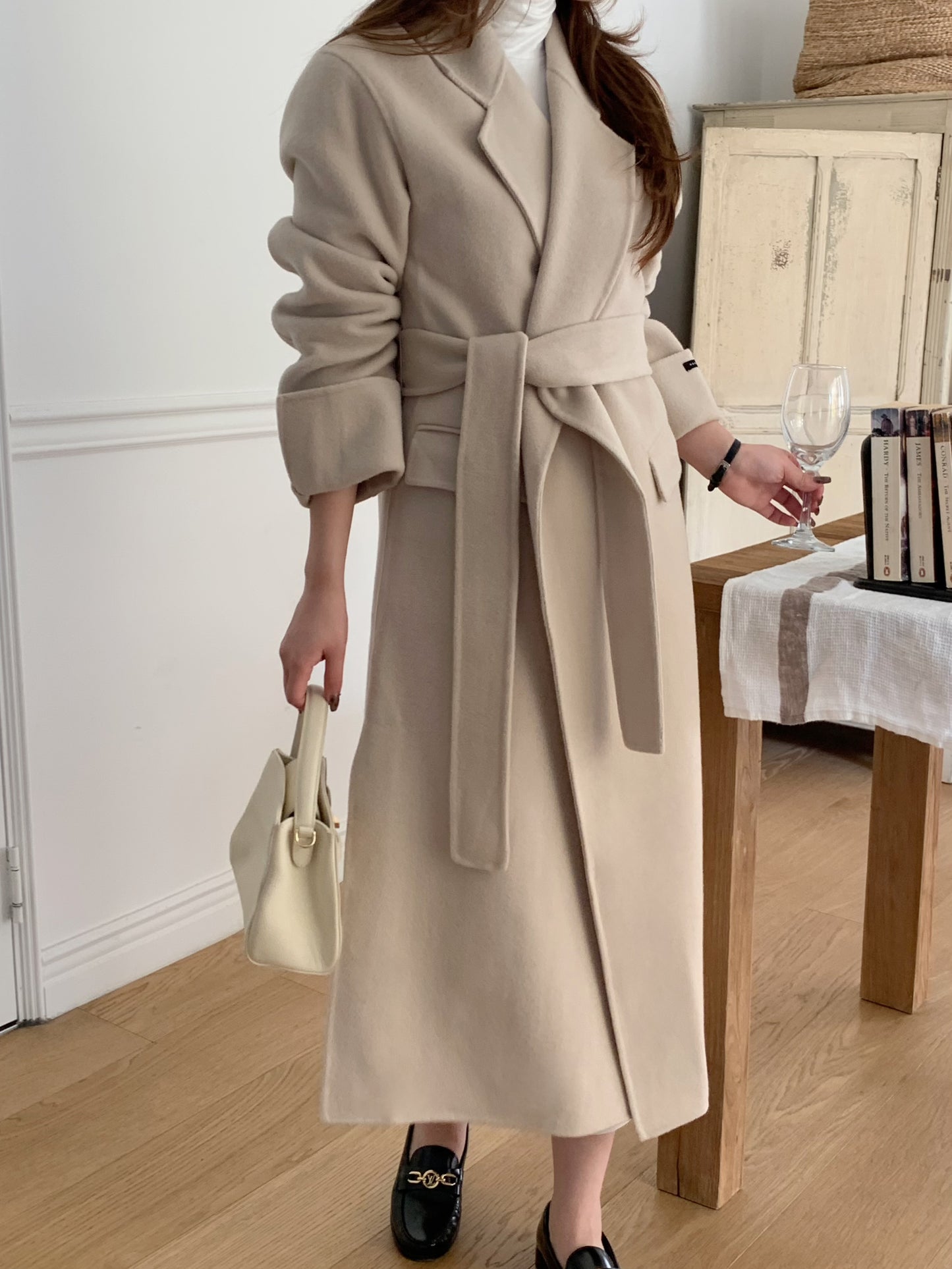 【即納】◆送料無料◆[wool 90％] HAND MADE - luxury long coat / light beige