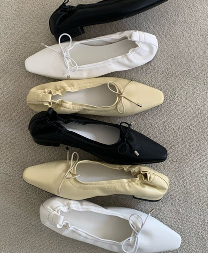 【送料無料】pointed ribbon flat shoes / 3color