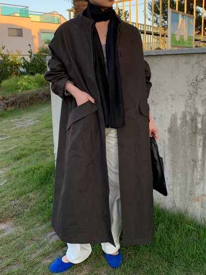 【送料無料】highneck over long coat / 2color