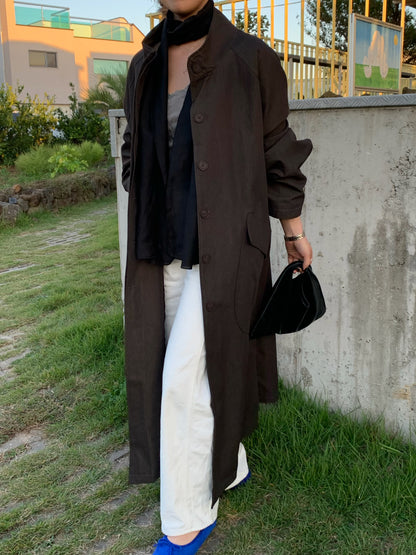 【送料無料】highneck over long coat / 2color