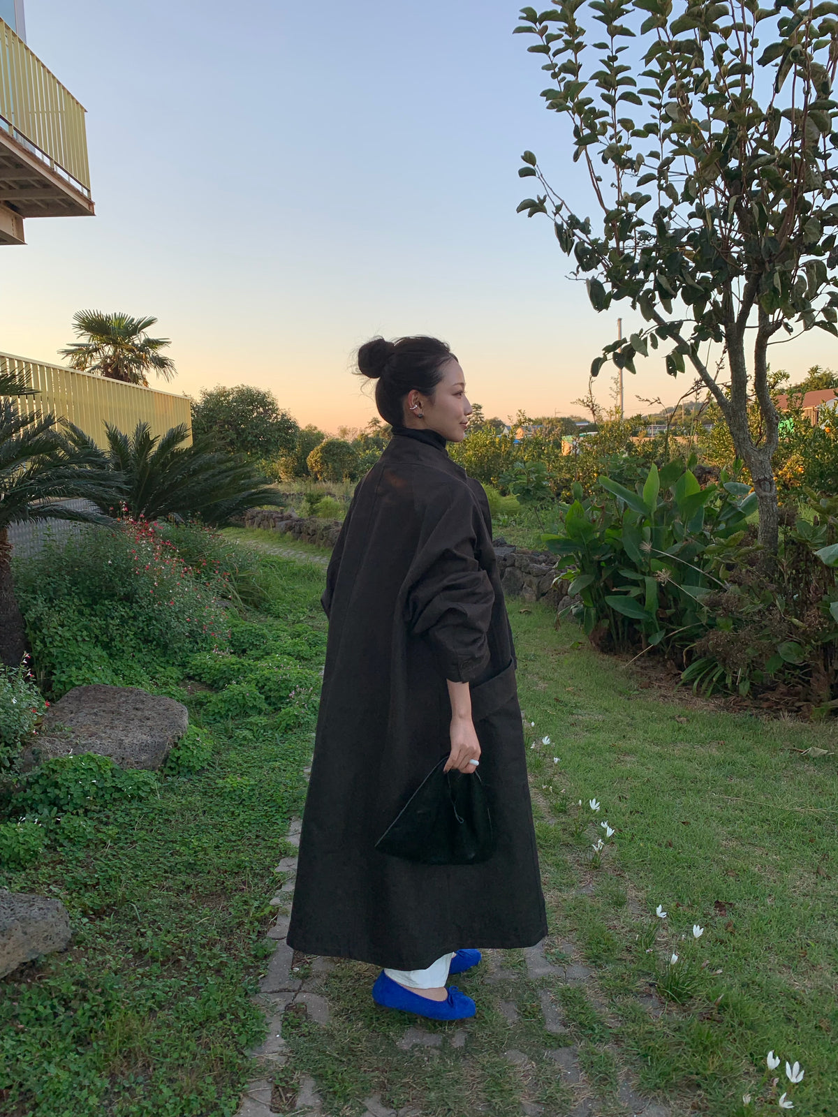 【送料無料】highneck over long coat / 2color