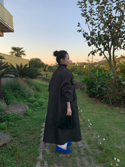 【送料無料】highneck over long coat / 2color