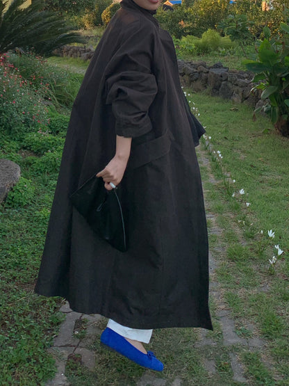 【送料無料】highneck over long coat / 2color