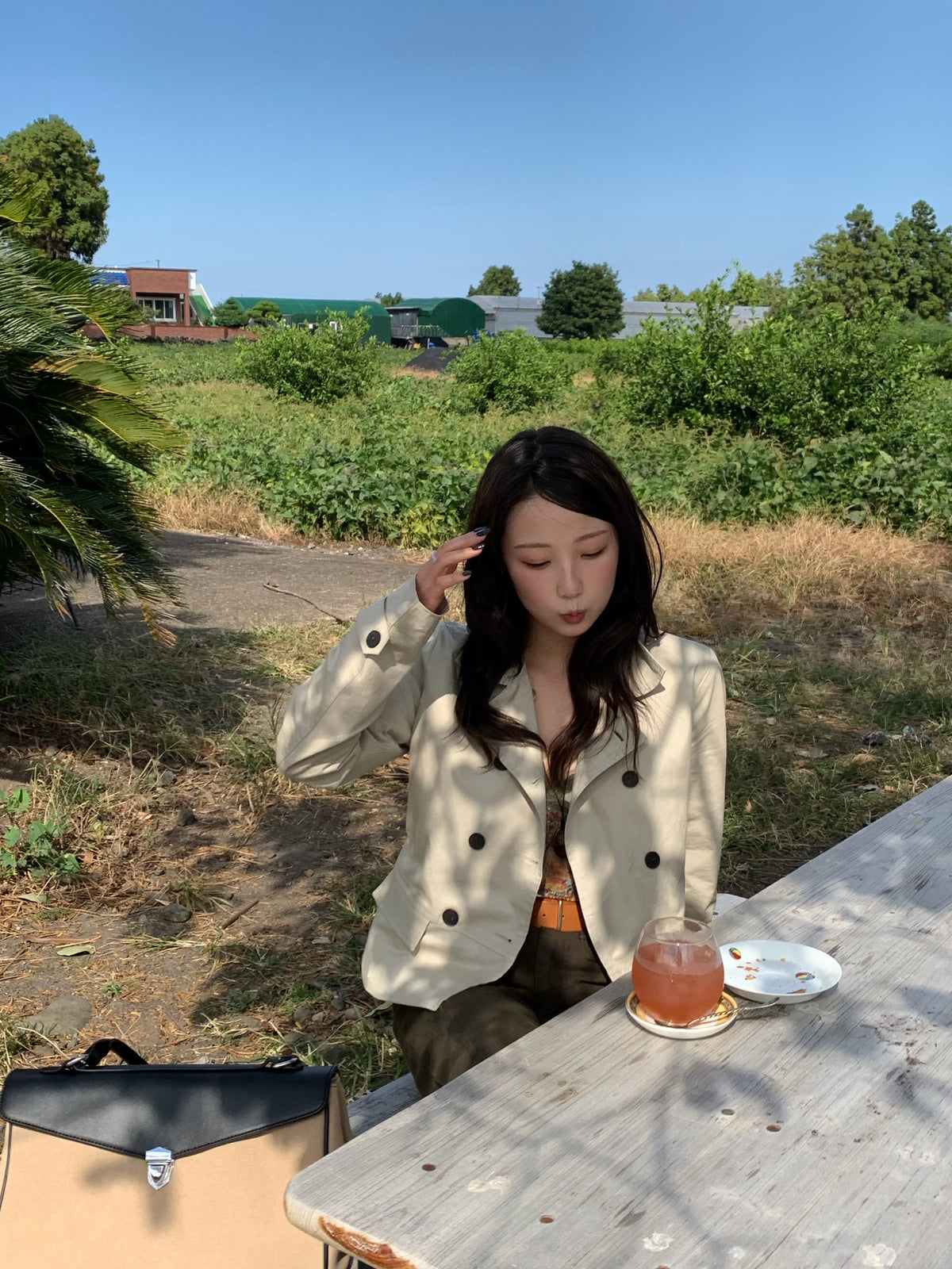short trench coat / 2color